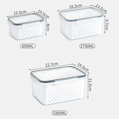 Haushalt Transparente Lebensmittelaufbewahrungsbox – Mit Abtropfkorb 4 in 1