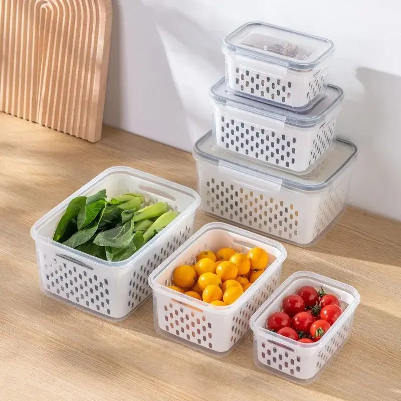 Haushalt Transparente Lebensmittelaufbewahrungsbox – Mit Abtropfkorb 4 in 1
