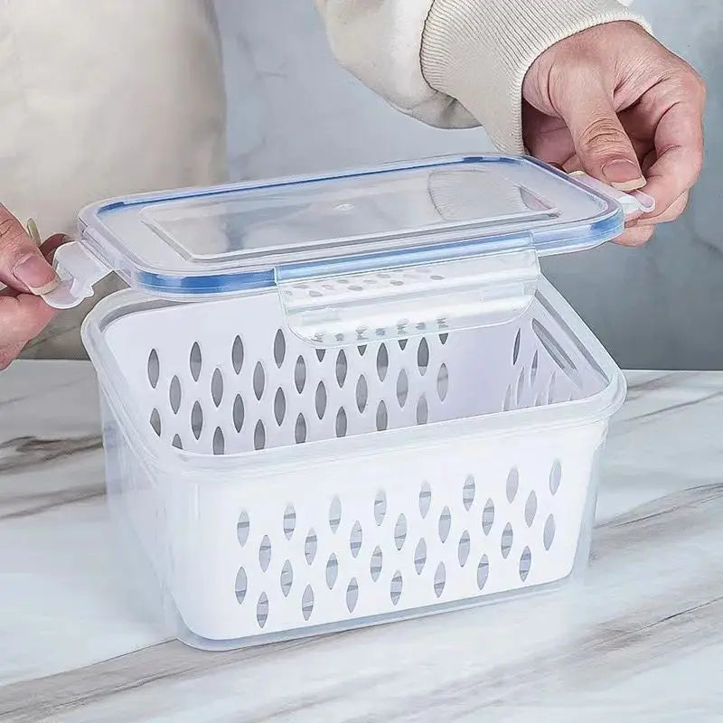 Haushalt Transparente Lebensmittelaufbewahrungsbox – Mit Abtropfkorb 4 in 1