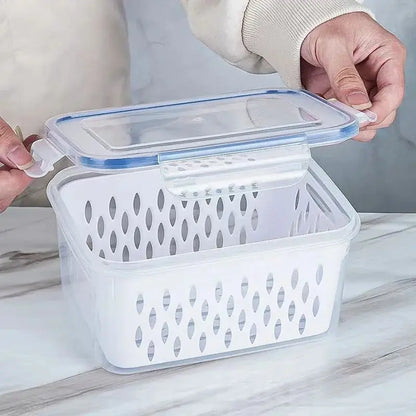 Haushalt Transparente Lebensmittelaufbewahrungsbox – Mit Abtropfkorb 4 in 1