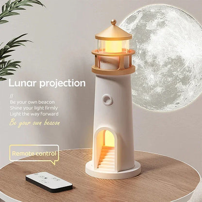 Lighthaus – Mondprojektor Lampe im Leuchtturm-Design